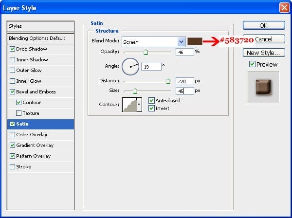 11 Satin Option settings 11 Satin Option settings