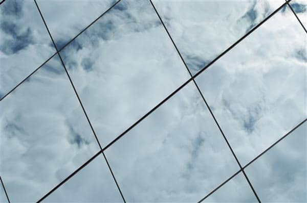 Close-Up of a Cloud Reflected on Glass