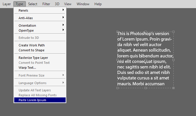 Paste Lorem Ipsum