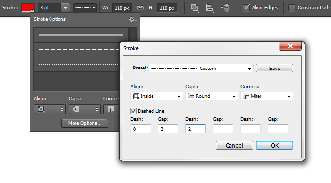 Custom stroke options
