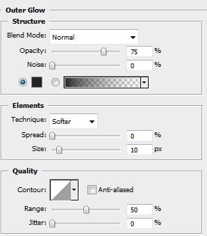 Outer glow layer style
