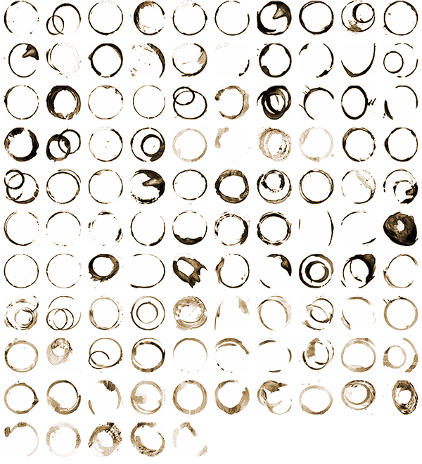 Thumbnails of cup stains