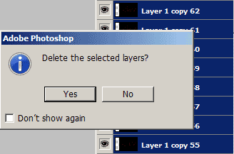 Deleting the layers.