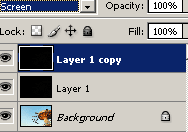 Layer duplicated and blending mode changed to Screen. Layer duplicated and blending mode changed to Screen.