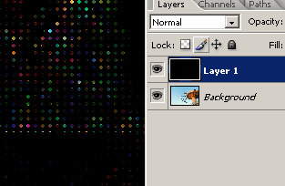The thumbnail in the layers pallet should turn from white to black.