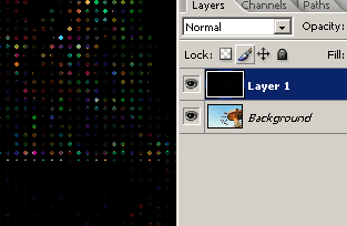 The thumbnail in the layers pallet should turn from white to black. The thumbnail in the layers pallet should turn from white to black.
