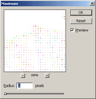 Using the Maximum Photoshop filter. Using the Maximum Photoshop filter.