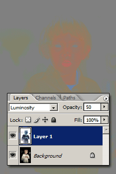 Result after changing opacity to 50%.