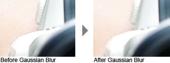 Before and after Gaussian Blur