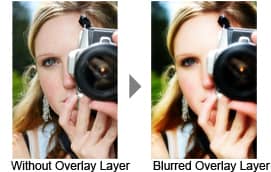 Without blurred Overlay layer vs blurred Overlay layer