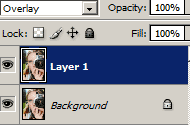 Duplicated layer with blending mode set to Overlay.