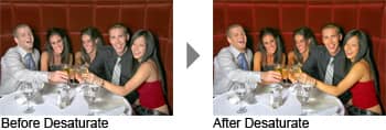 Before and after desaturate