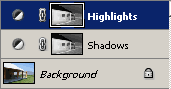 Shadows layer duplicated and duplicated layer renamed to Highlights.