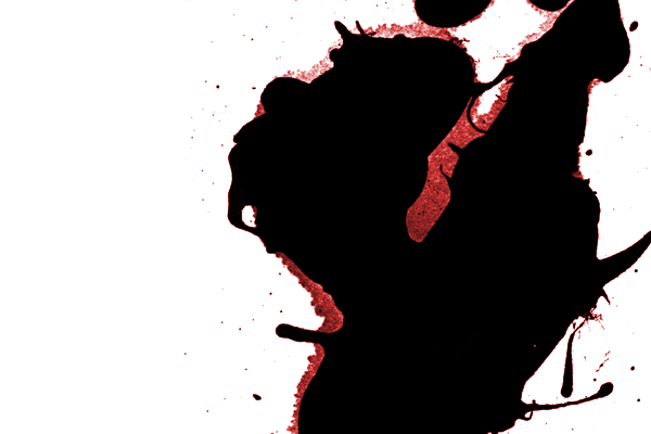 Ink splatter with bleeding edge