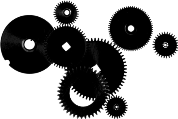 Silhouettes of gears