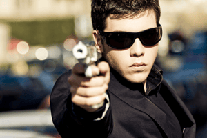 Agent with gun Agent with gun