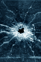 Bullet hole in window Bullet hole in window