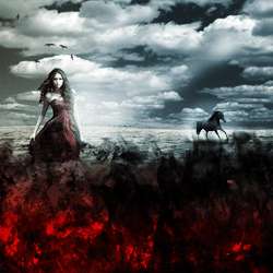 Create an Artistic Photo Manipulation of a Girl in a Red Field
