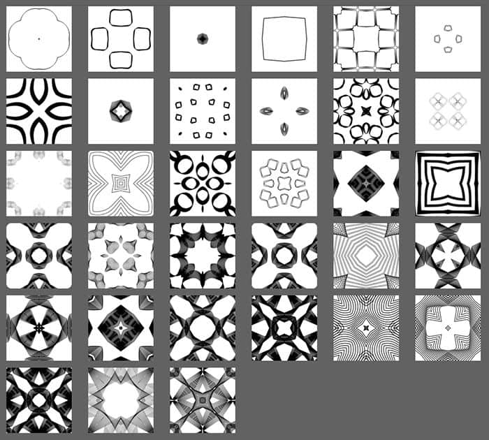 Thumbnails of Spirograph Patterns