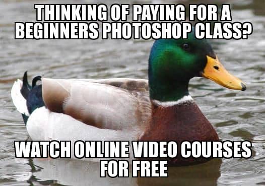 Thinking of paying for a beginners Photoshop class? Watch online video courses for free.
