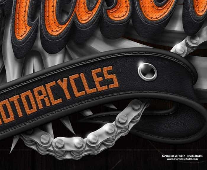 Closeup of Harley Davidson Poster 