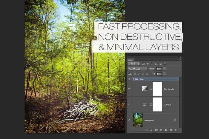 Fast processing, nondestructive, and minimal layers