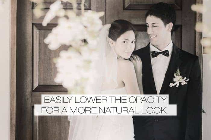 Easily lower the opacity for a more natural look