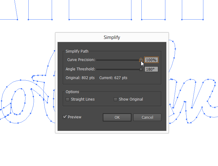 Adobe Illustrator Simpify Text