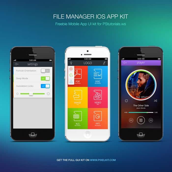 Free Download: File Manager IOS App Kit by PixelKit - Photoshop Tutorials