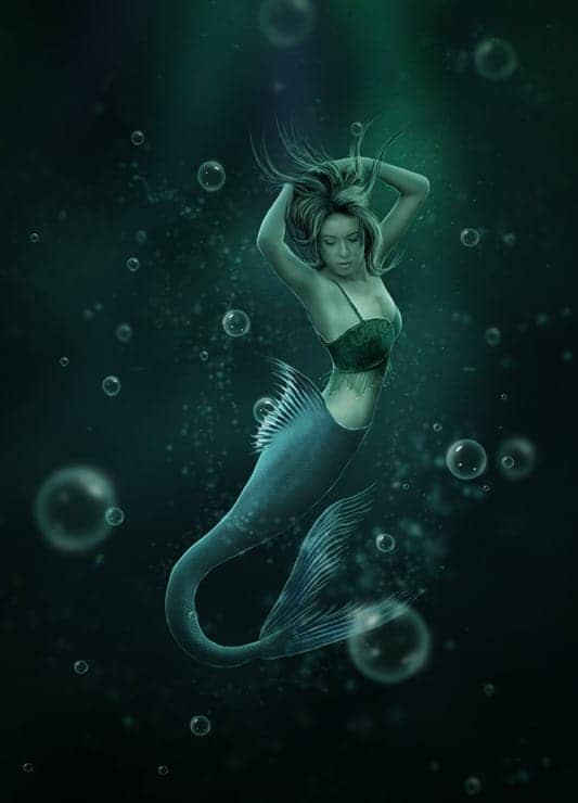 Create an Underwater Scene of a Mermaid