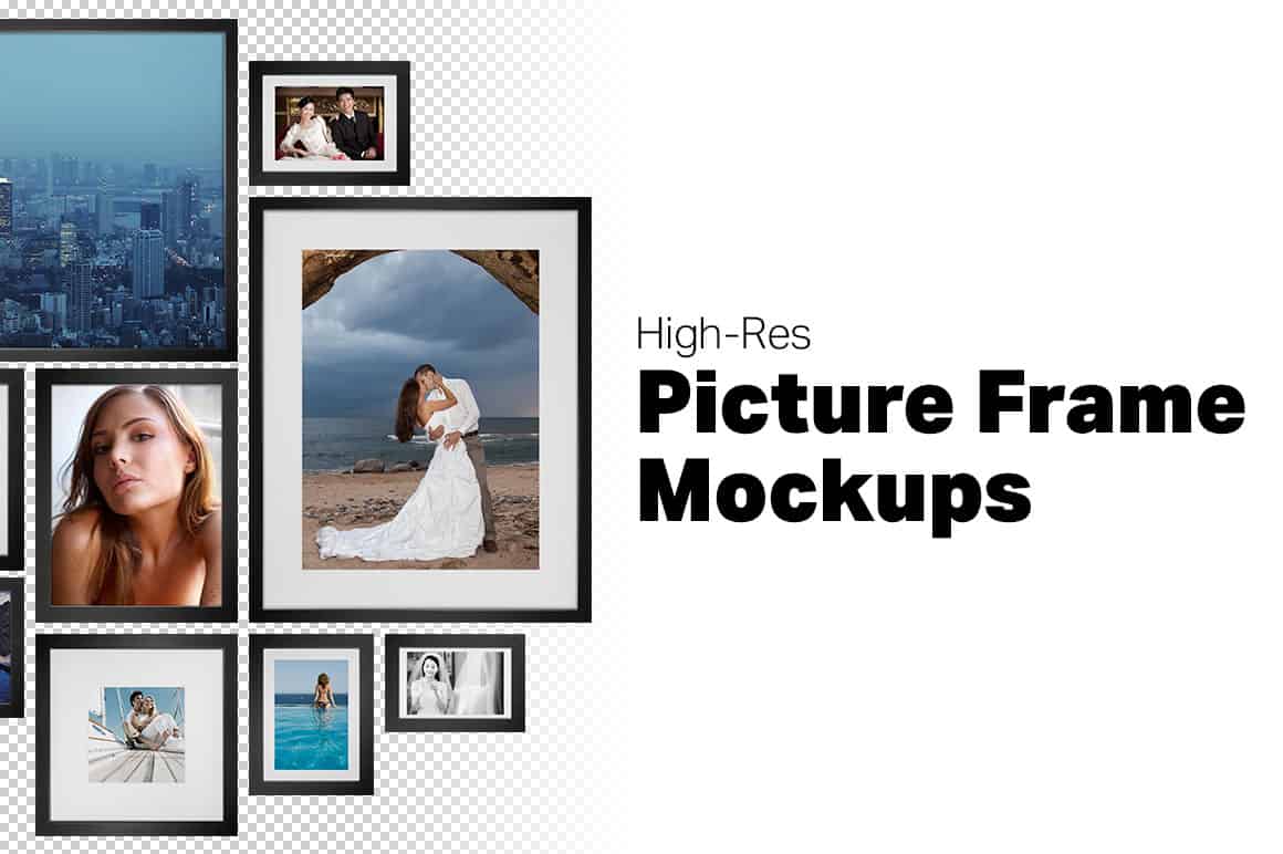 5 Picture Frame Mockups for Photoshop