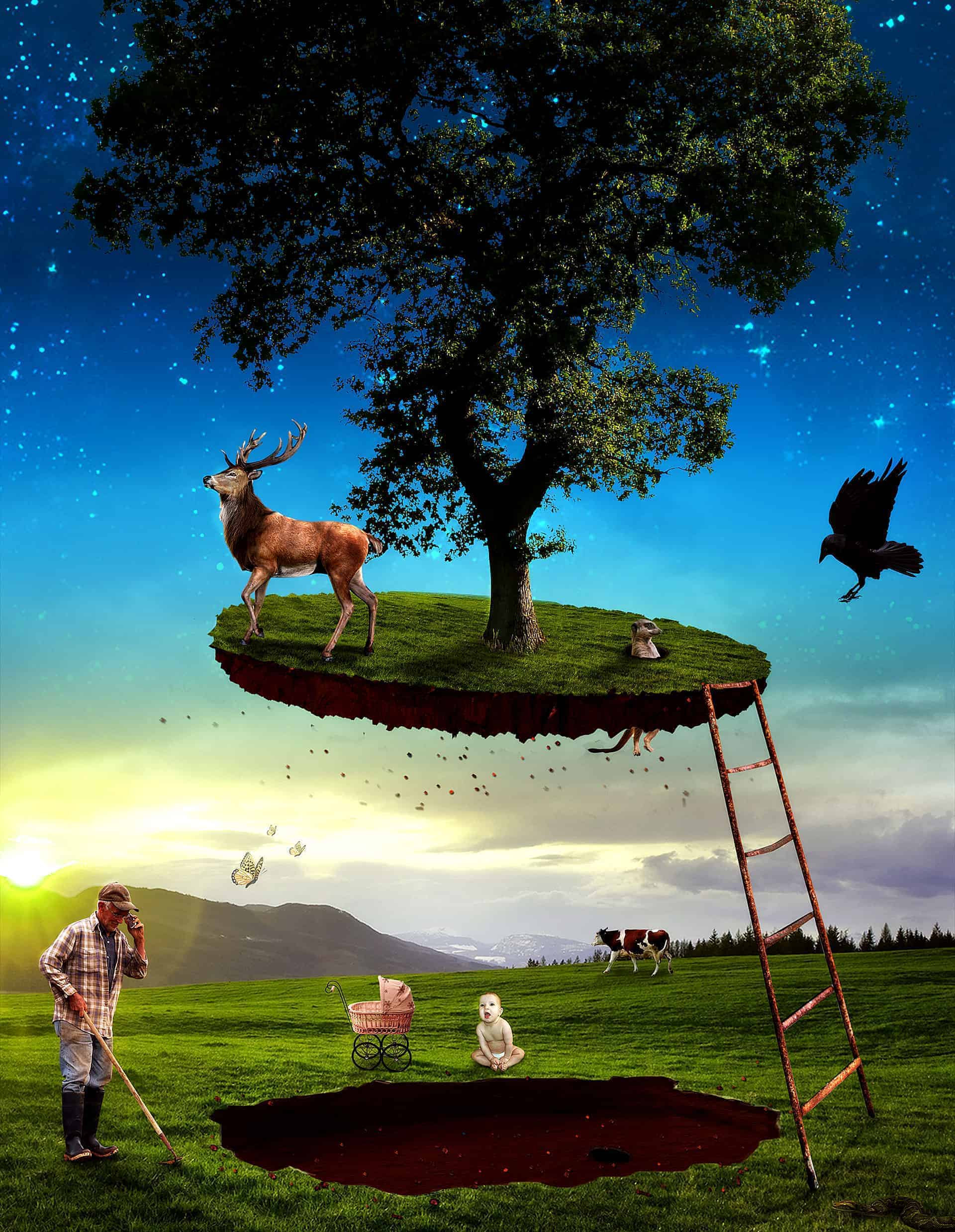 How to Create This Eerie Floating Island Photo Manipulation in Photoshop