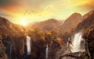 Create This Surreal Scene of Waterfall Mountains with Adobe Photoshop