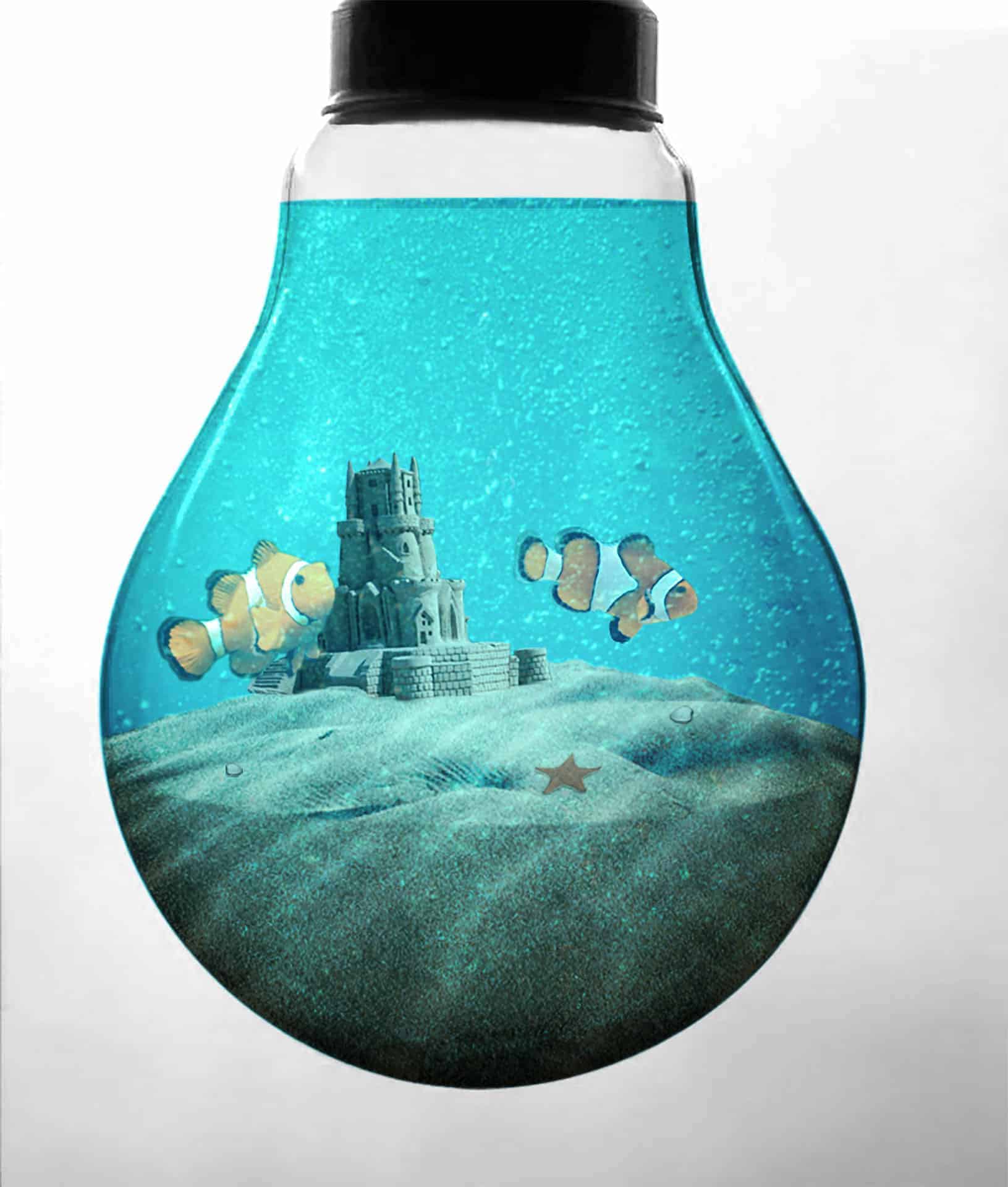 Create an Aquarium Inside a Light Bulb with Photoshop