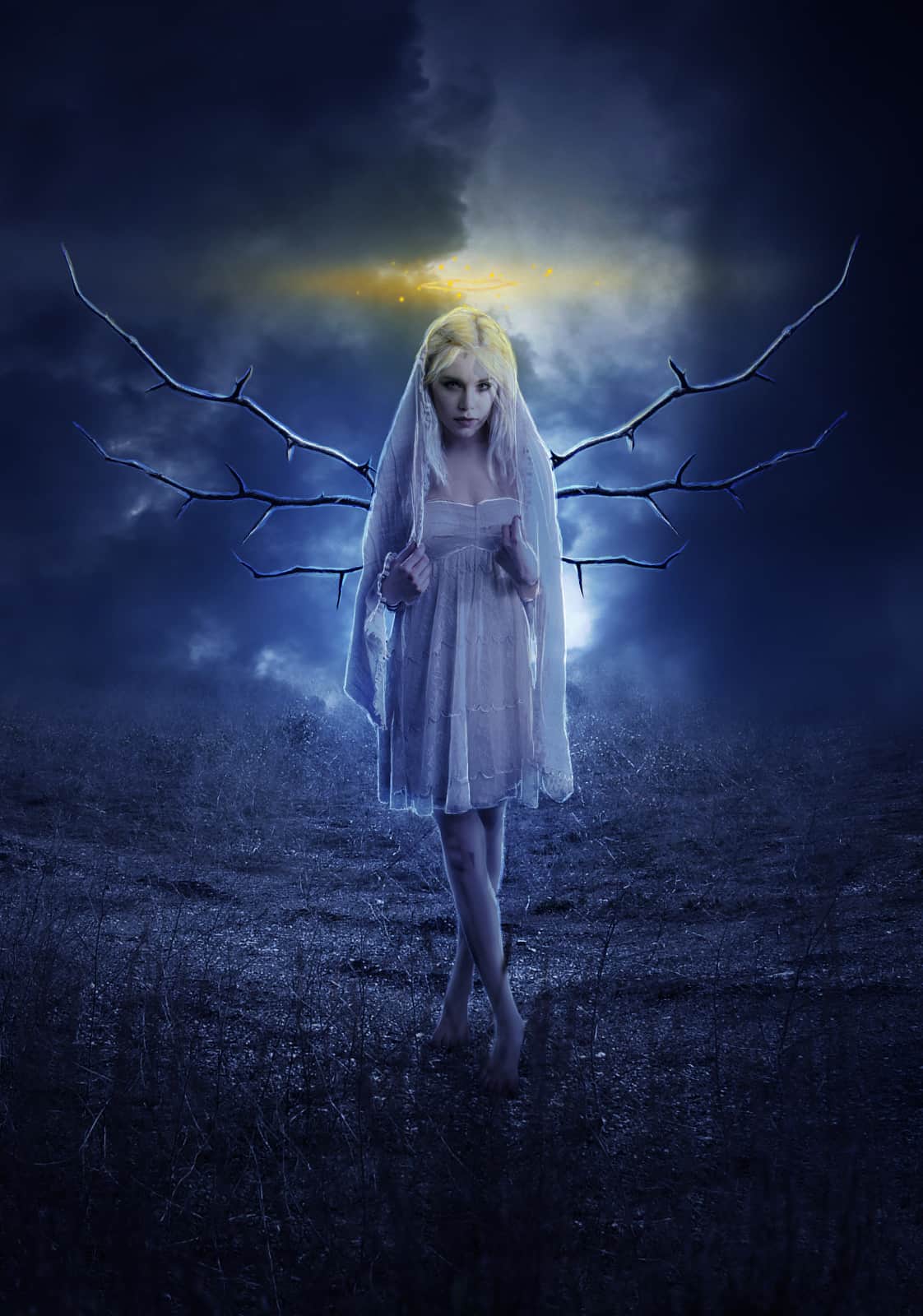 How to Create a Beautiful Moonlight Angel Photo Composite