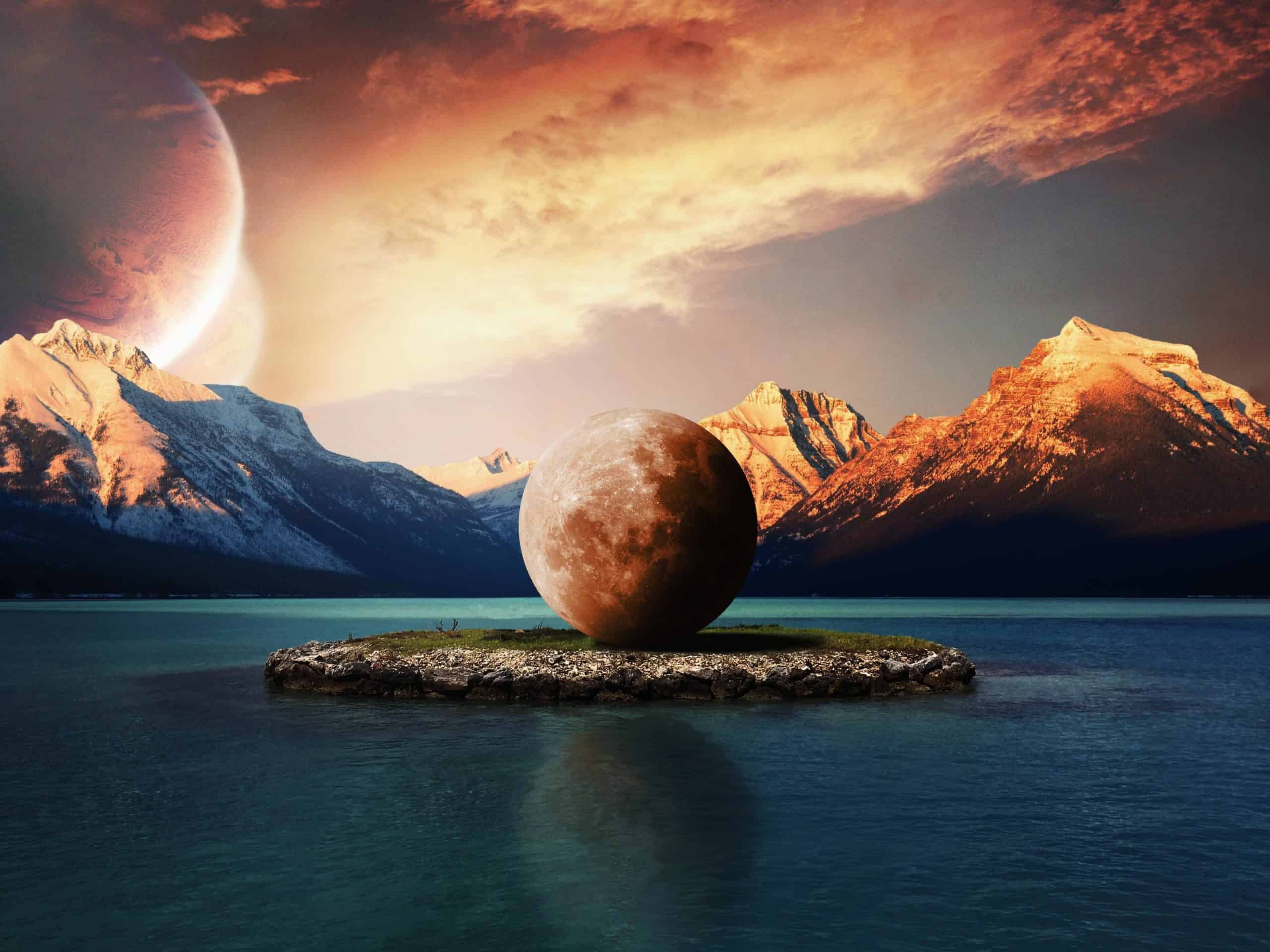 Create a Surreal Moon on Island Photo Manipulation in Photoshop