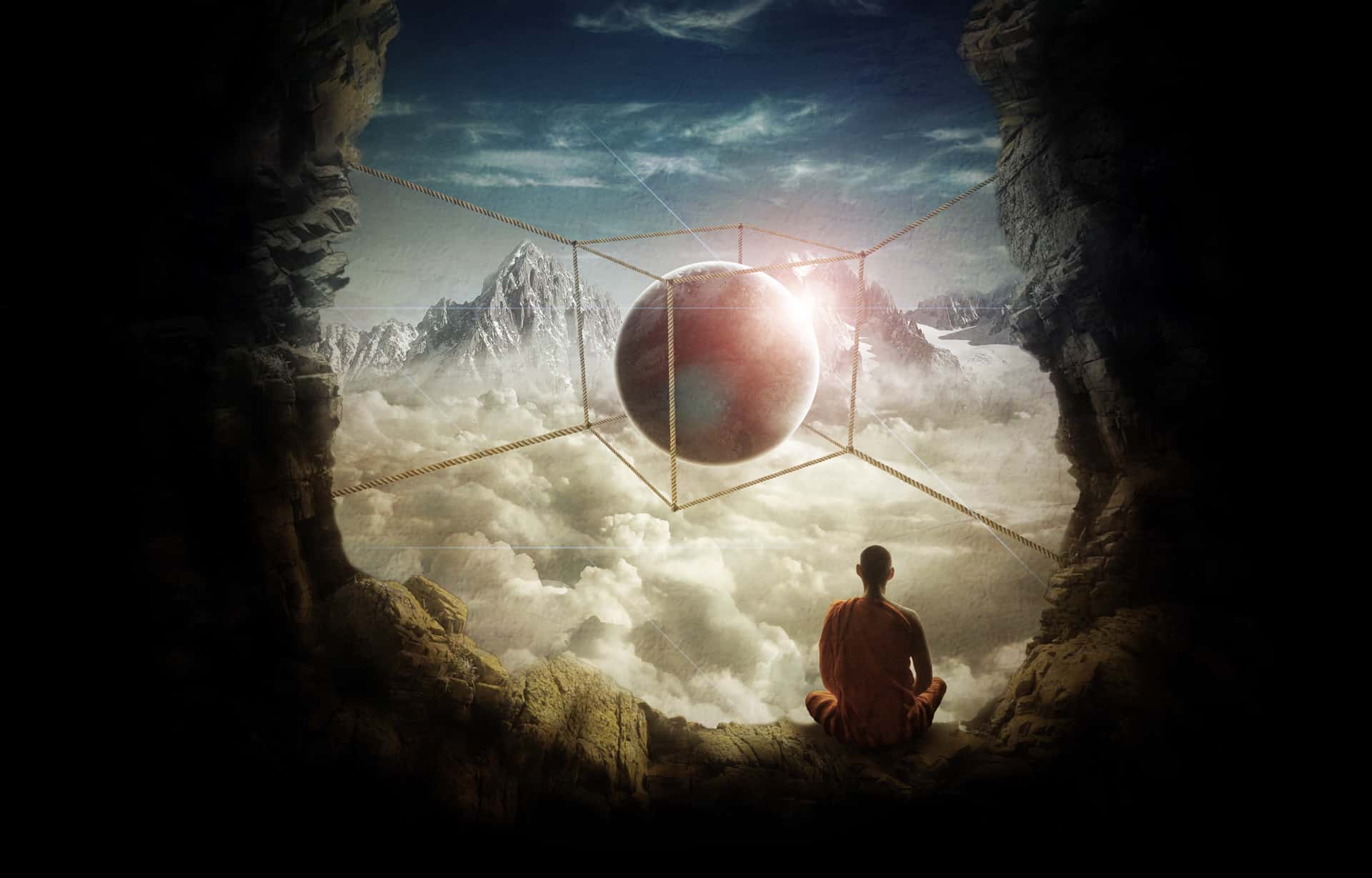 Create a Surreal Photo Manipulation of a Monk in the Caves