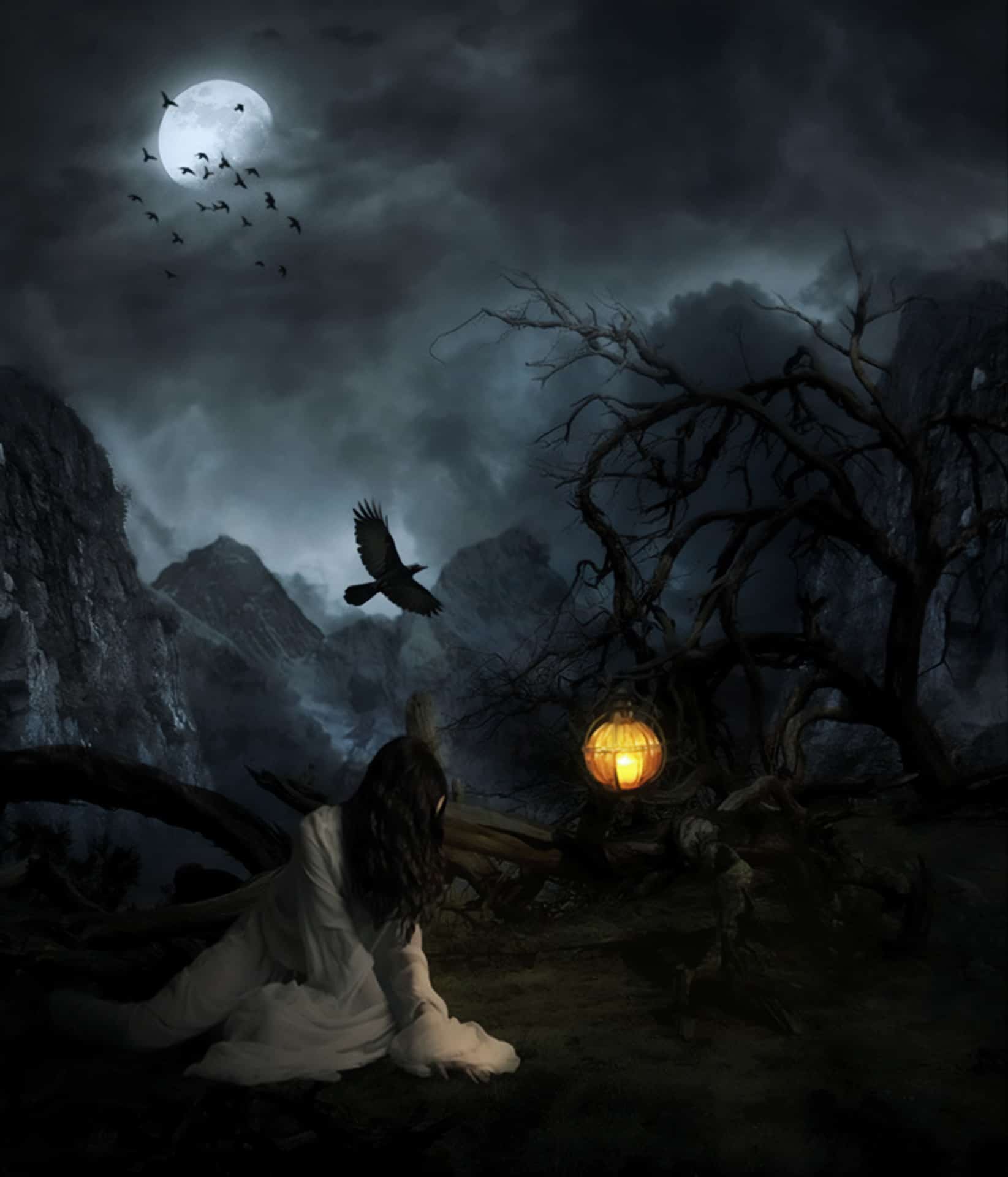 Creepy Lady on a Dark Mountain - Learn How to Create This Composite in Photoshop