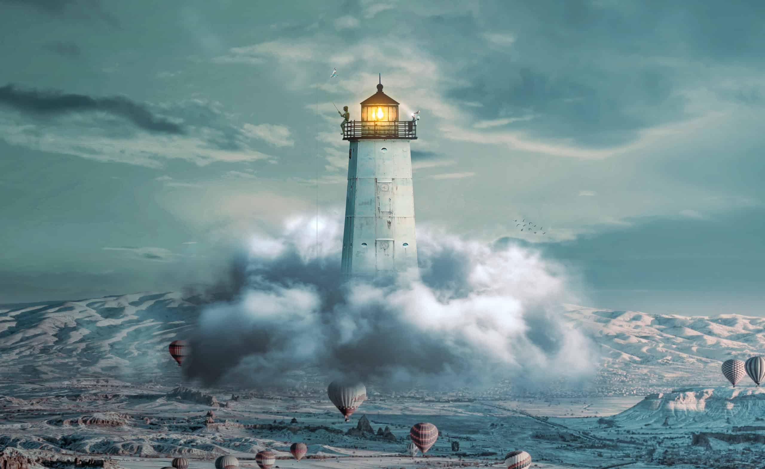 Create a Light House on Cloud Photomanipulation Tutorial