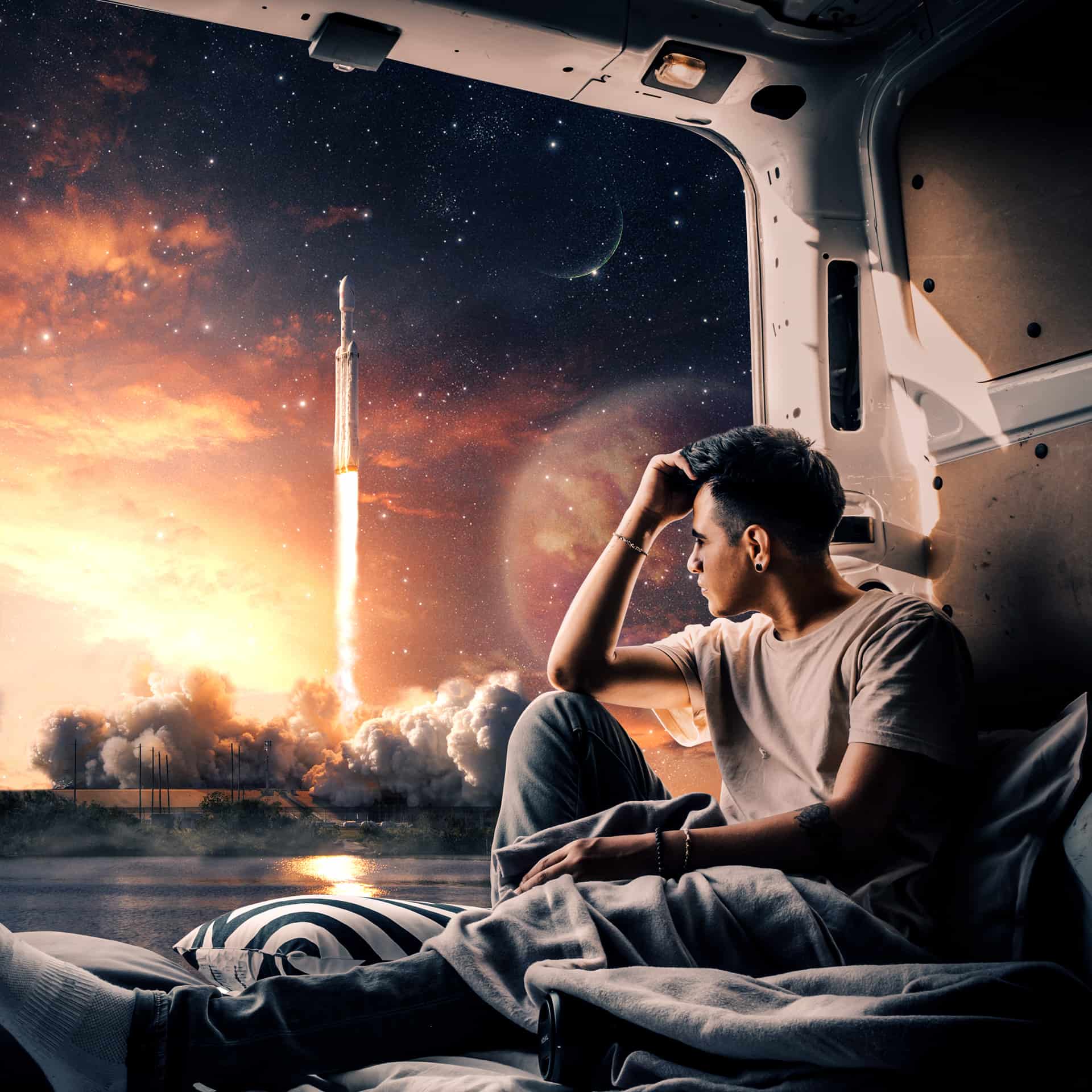 How to Create a Realistic scene of Rocket Launch in Photoshop