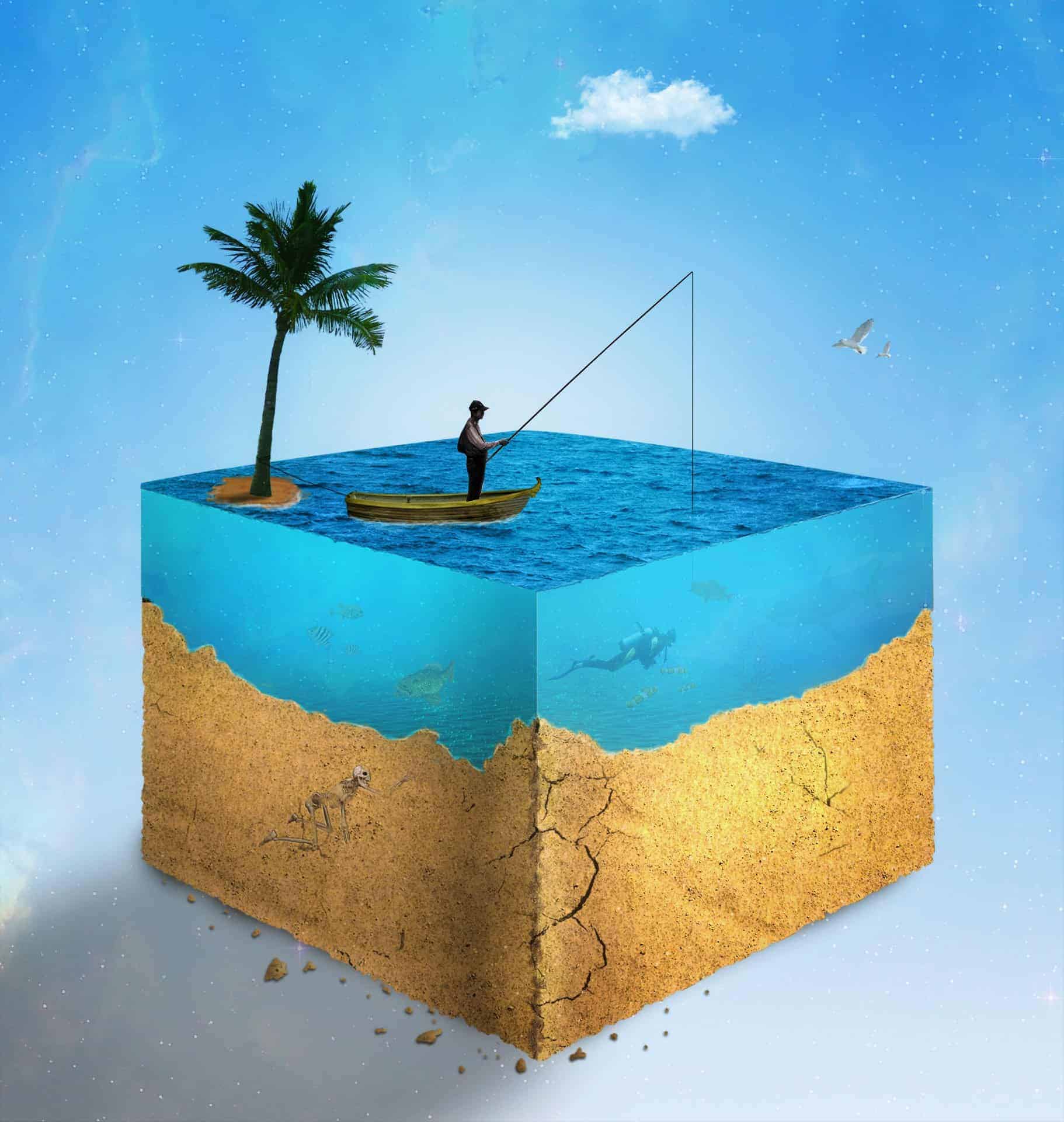 SEA CUBE - Photoshop 3D Manipulation Tutorial 