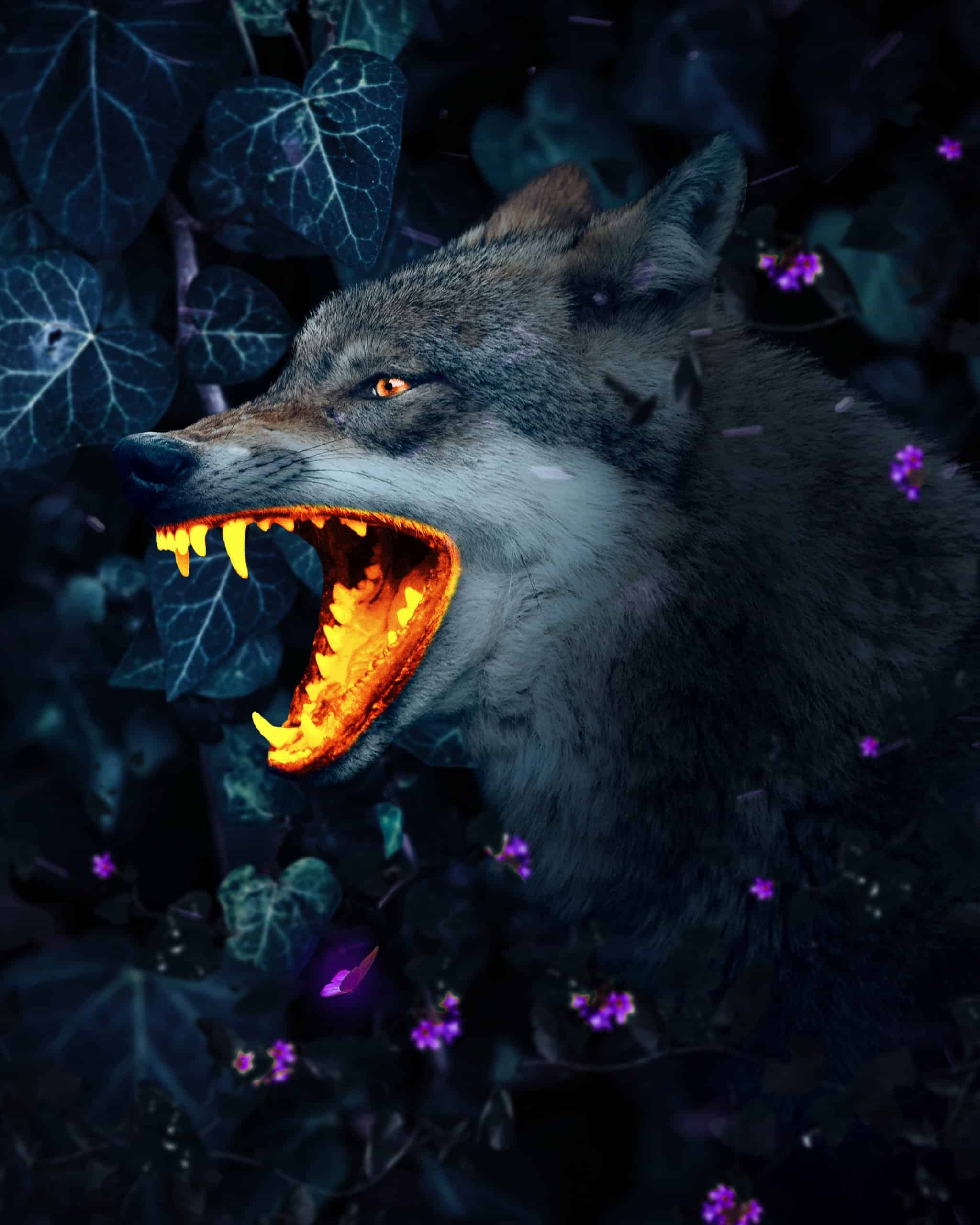 Glowing Mouth Wolf Photoshop Tutorial