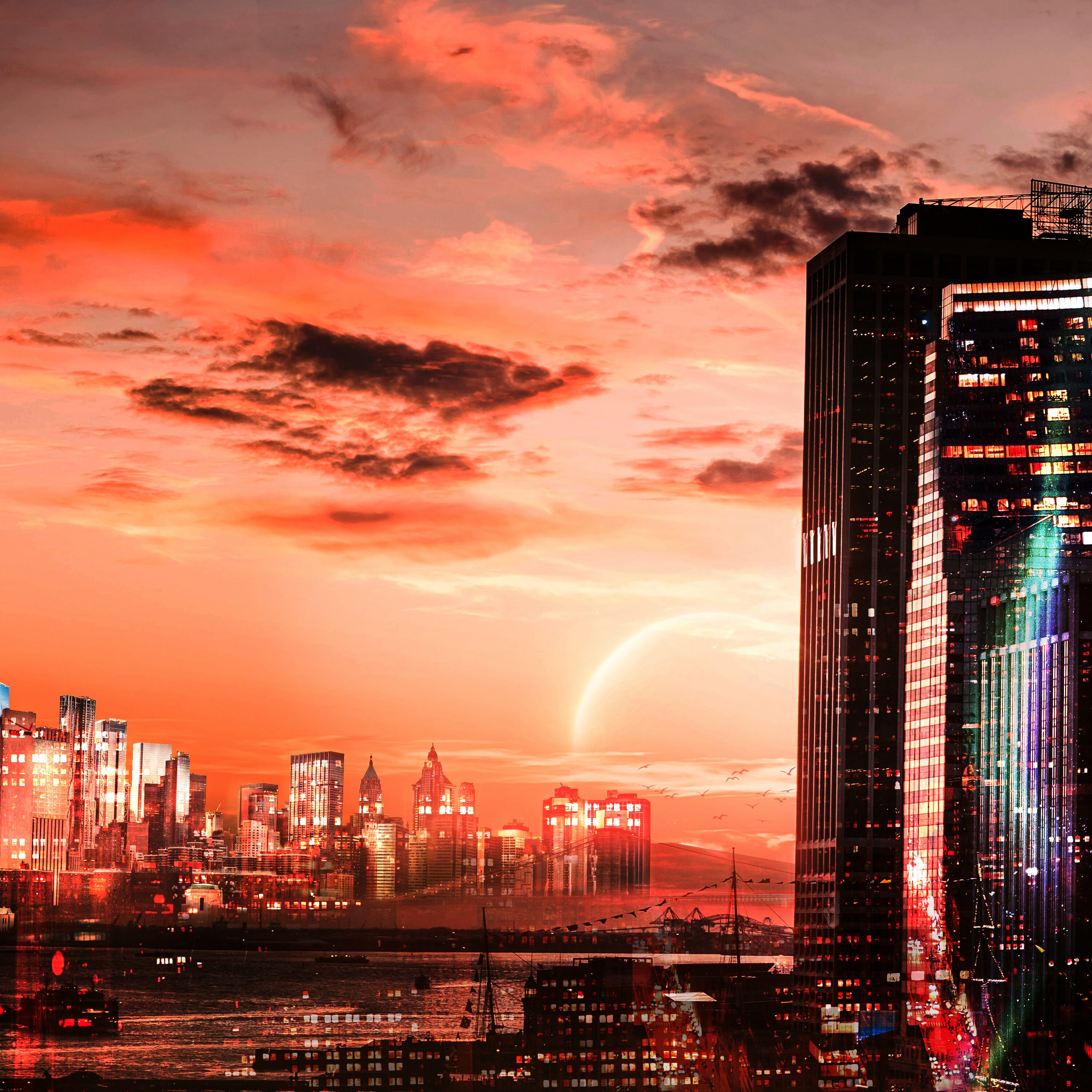 Create a Futuristic City Photoshop Tutorial - Photoshop Tutorials, image size:3000x3000
