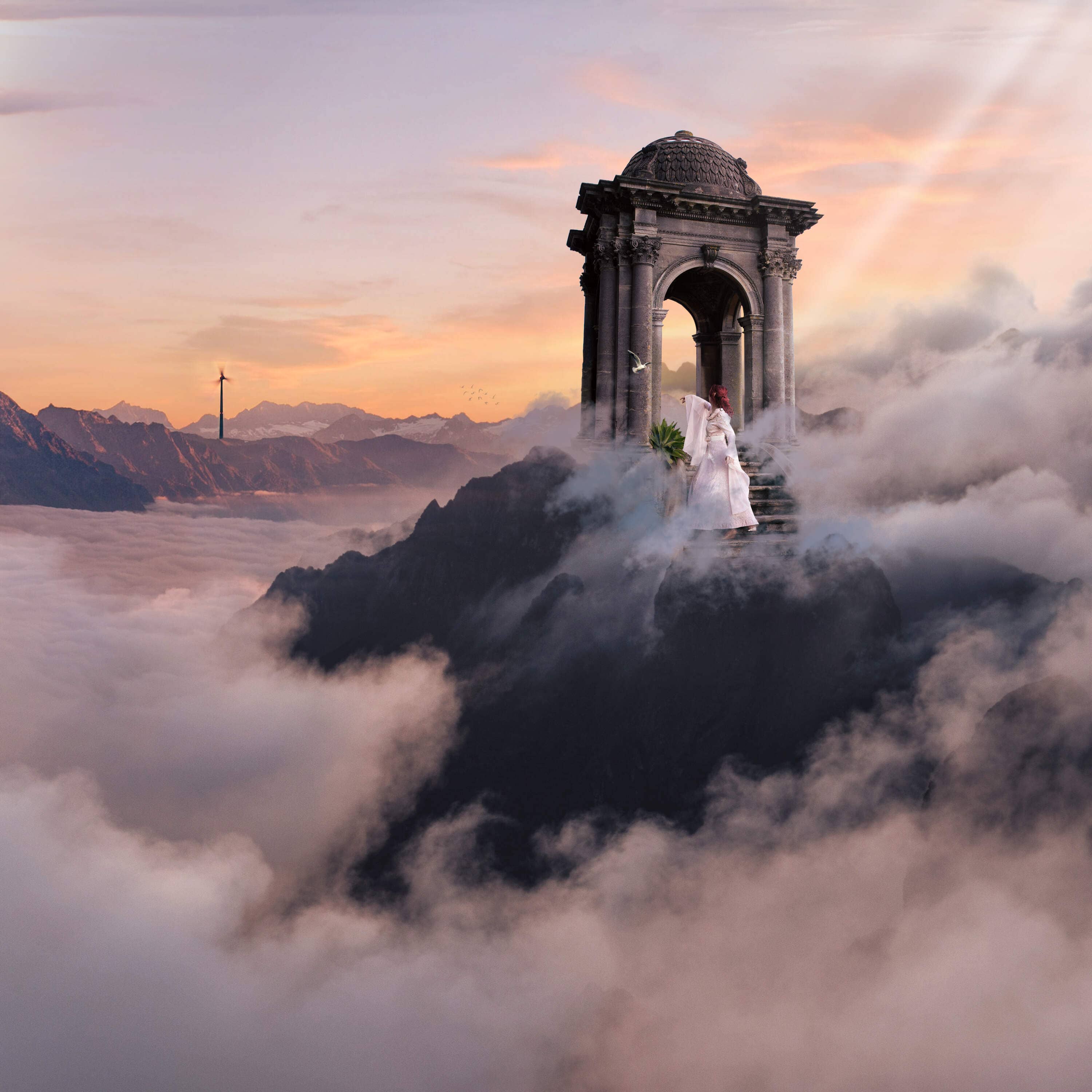 Create a Fantasy Place above the Clouds Photo Manipulation in Photoshop