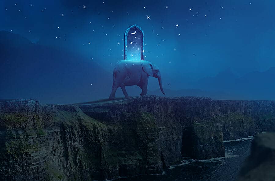 How to Create a Fantasy Scene with Elephant and Flying Stars with Adobe Photoshop