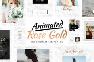 Free Animated Rose Gold Instagram Template for Photoshop
